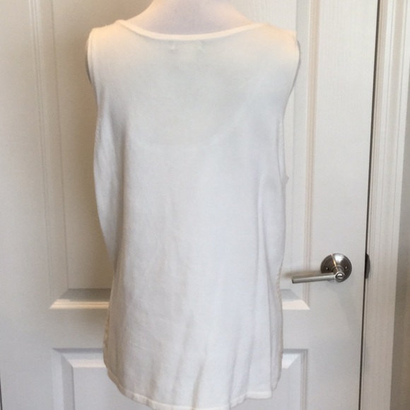 Misses/ladies white sleeveless top with sequins - Picture 3 of 4